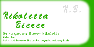 nikoletta bierer business card